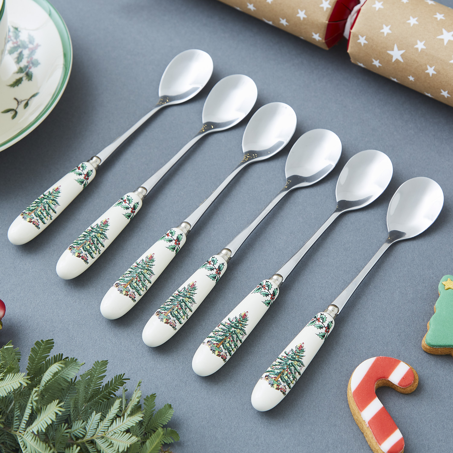 Christmas Tree Set of 6 Tea Spoons image number null